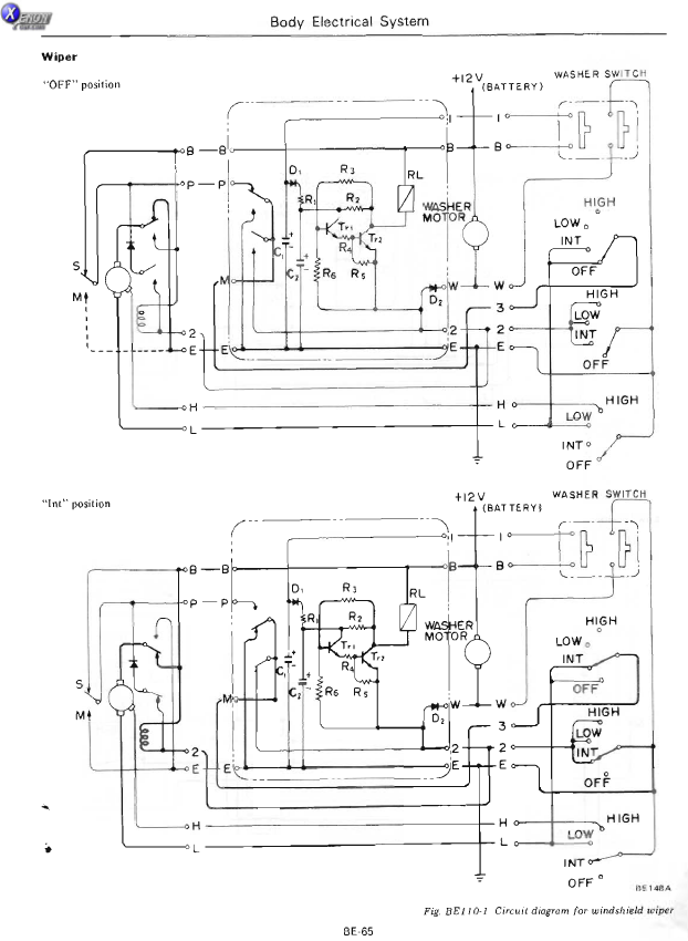 Understanding the 260z and 280z wiper circuit. Reverse polarity park